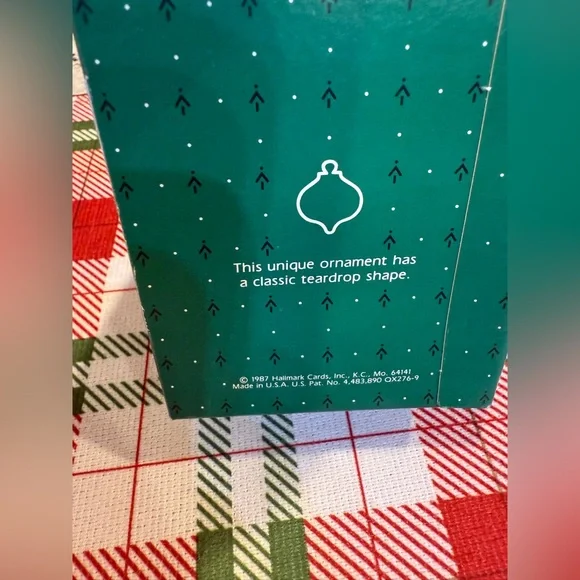 Vintage 1987 Grandson Glass Ornament - White and Blue - Picture 3 of 5